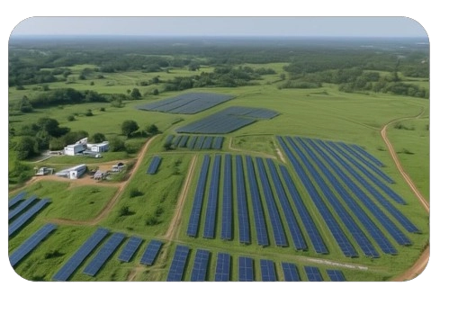 Solar energy project site in Koppal with multiple solar panels